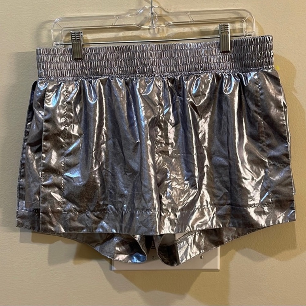 Metallic Silver Ivy Park by Adidas Running Shorts